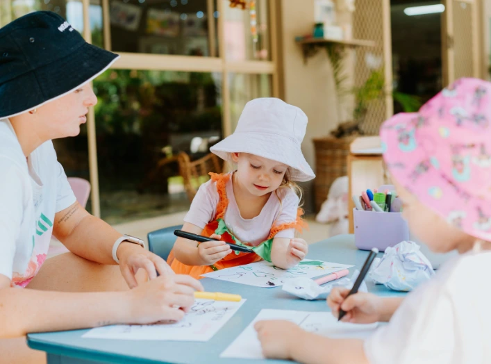 Kids playing and learning together