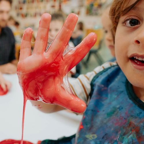Happy children participating in fun group activities