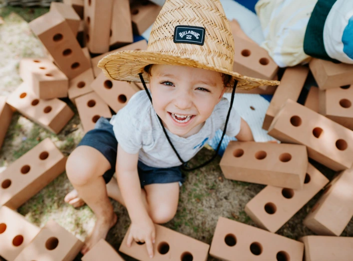 Children discovering and playing happily