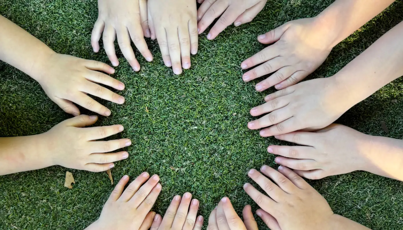 Children in a natural early learning space